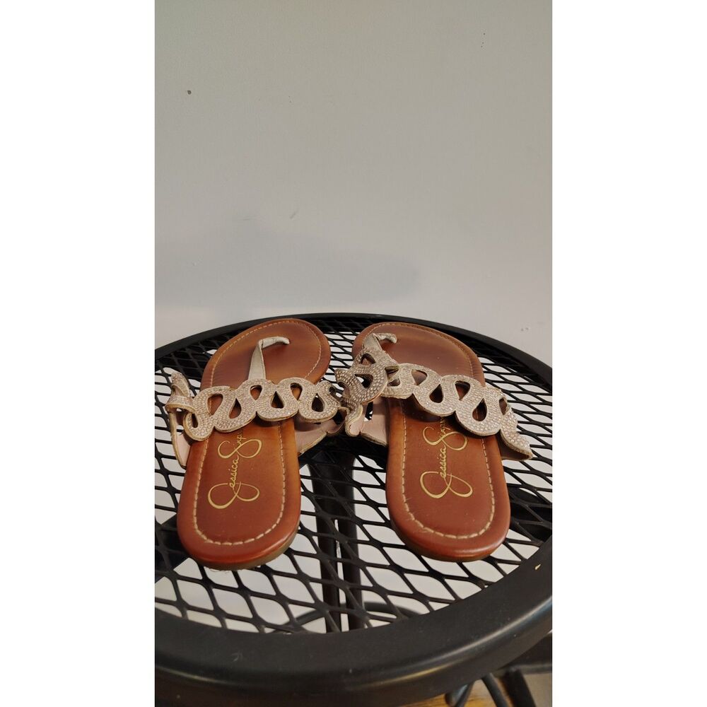 Jessica Simpson Bria Rhinestone Slide Sandals Size 9 - Picture 2 of 5